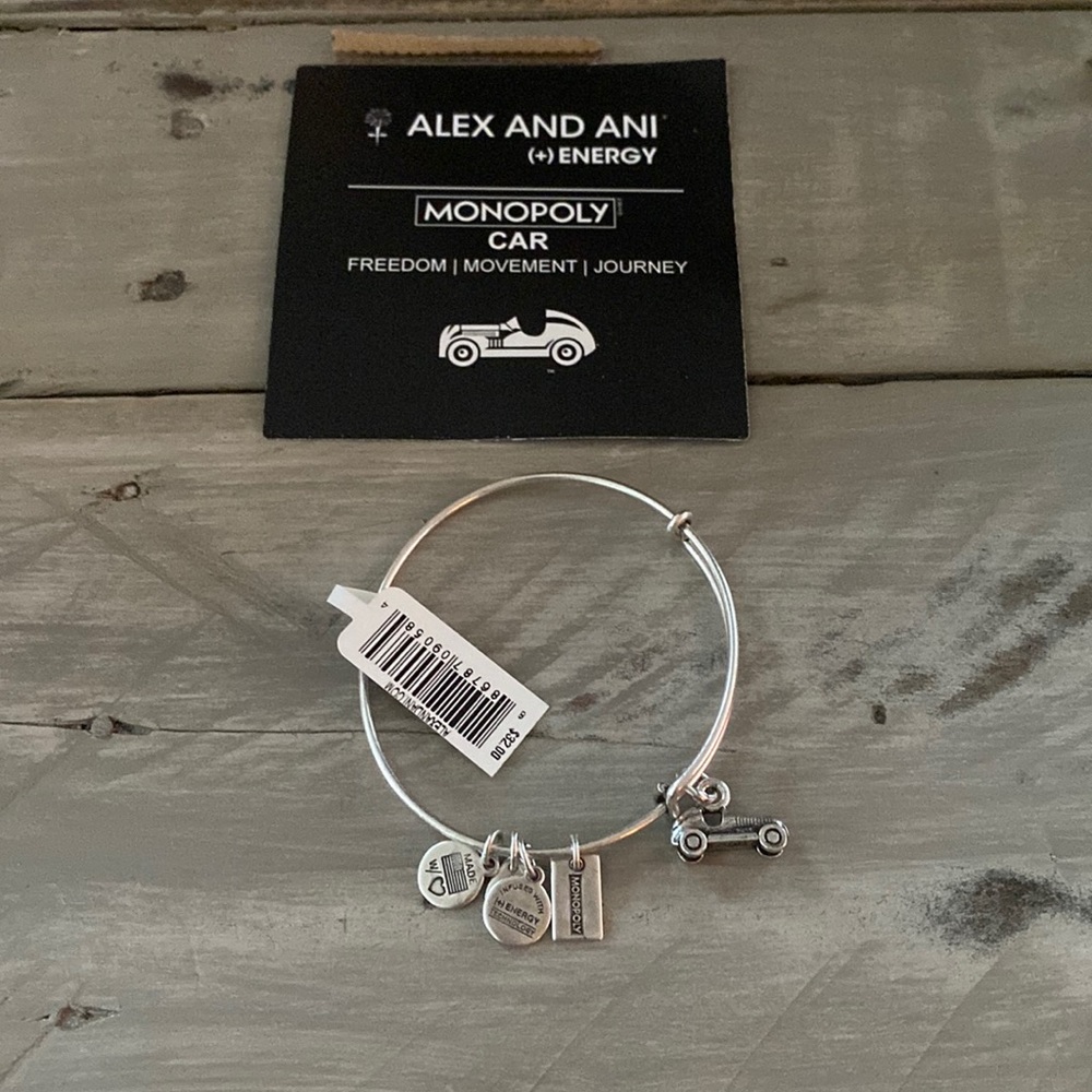 NWT ALEX AND ANI Monopoly Car Bracelet-Silver Plated